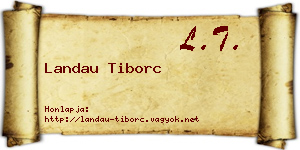 Landau Tiborc névjegykártya